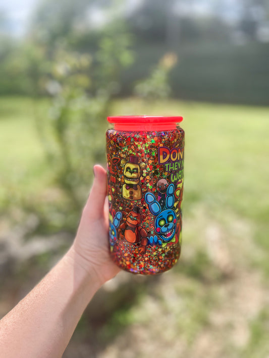 FNAF snow globe tumbler - glass