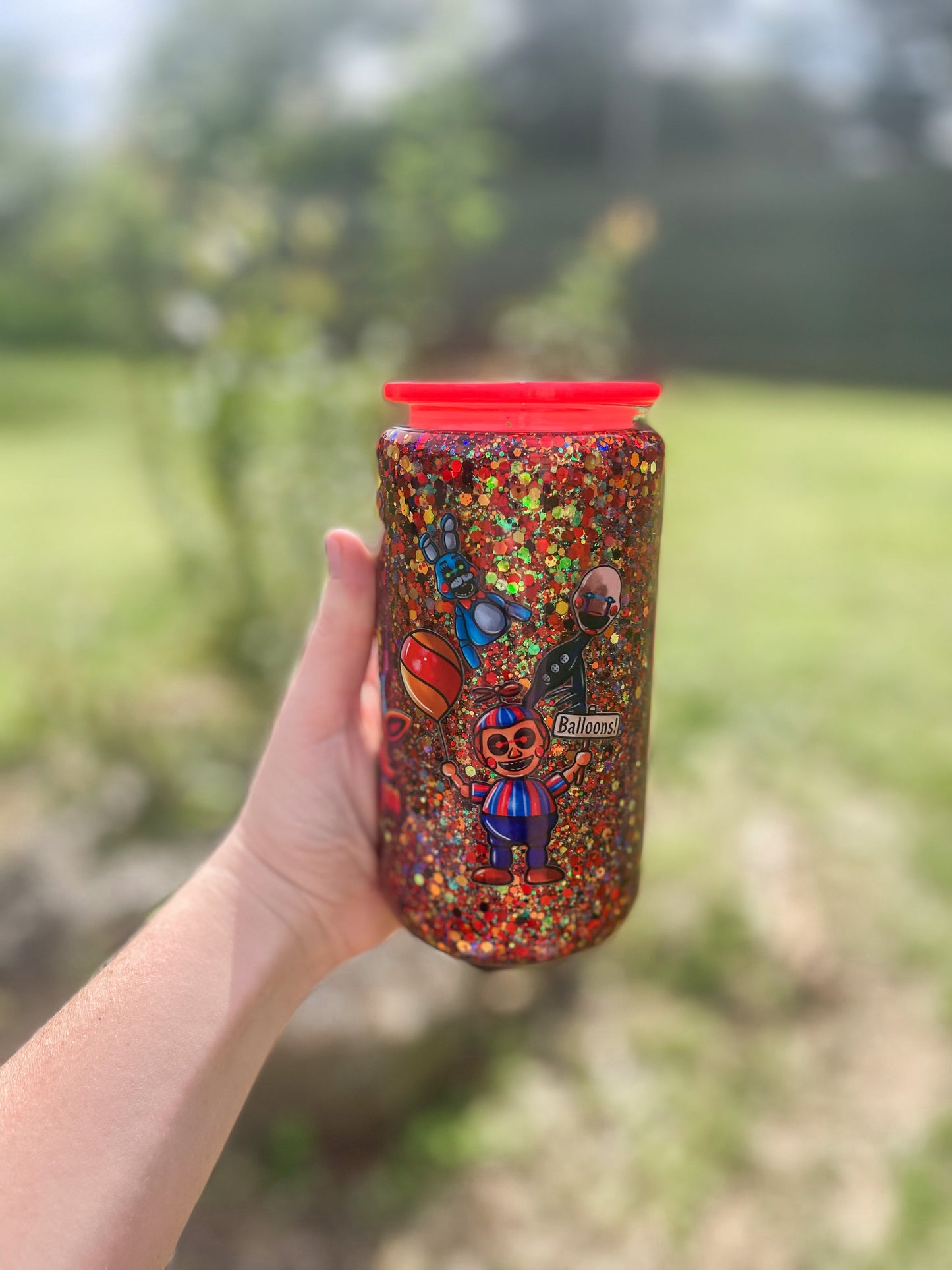 FNAF snow globe tumbler - glass