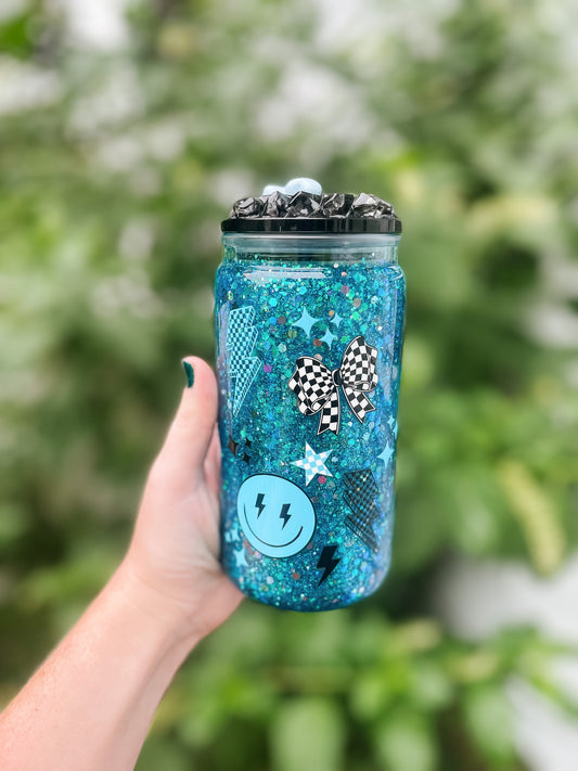 Boy Mom Era snow globe tumbler - plastic