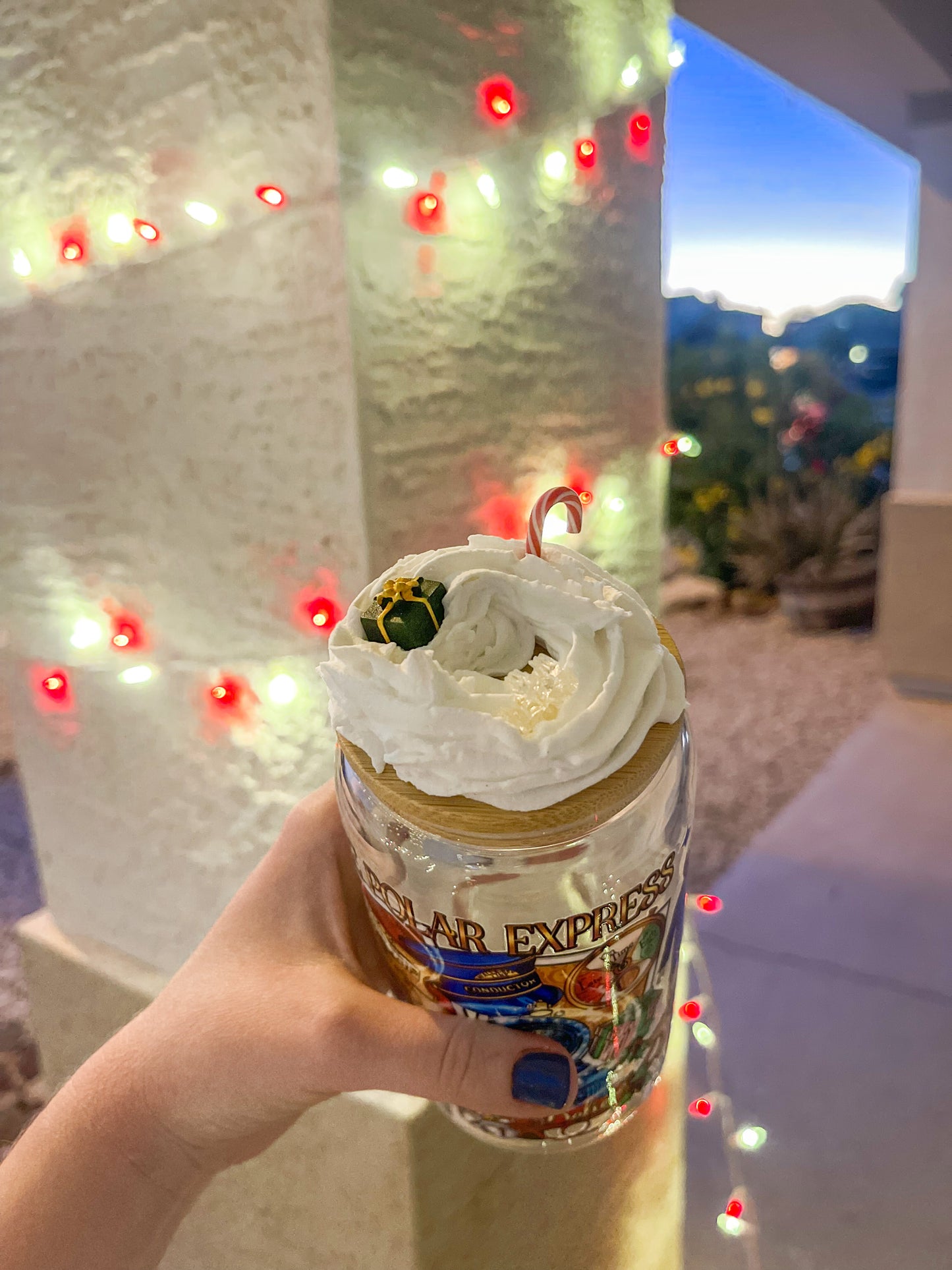 Polar Express (faux whipped cream) regular tumbler - glass