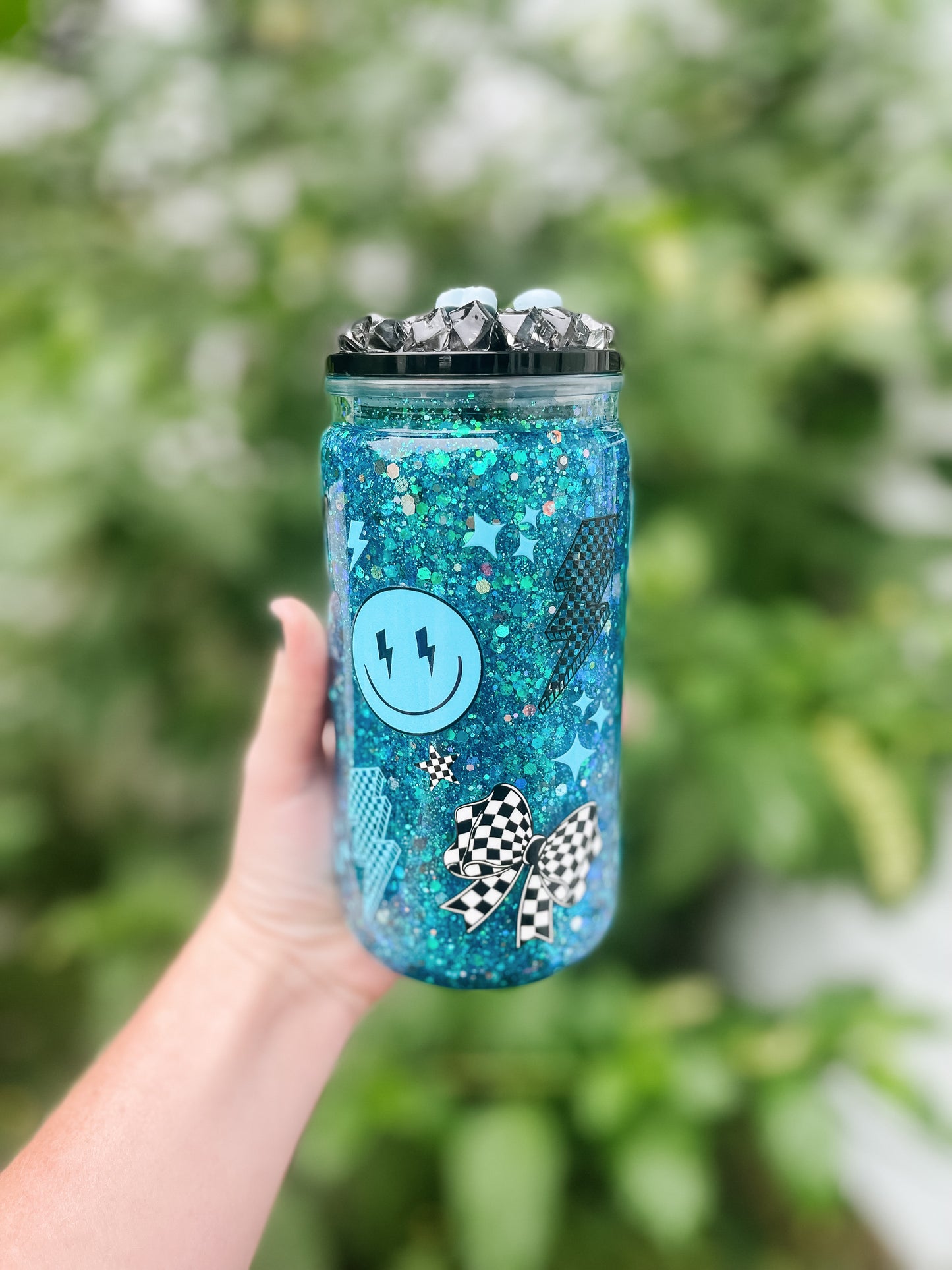 Boy Mom Era snow globe tumbler - plastic