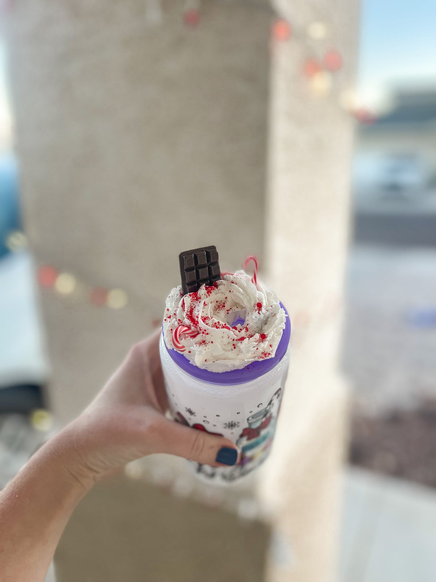 Christmas Milk snow globe tumbler - glass