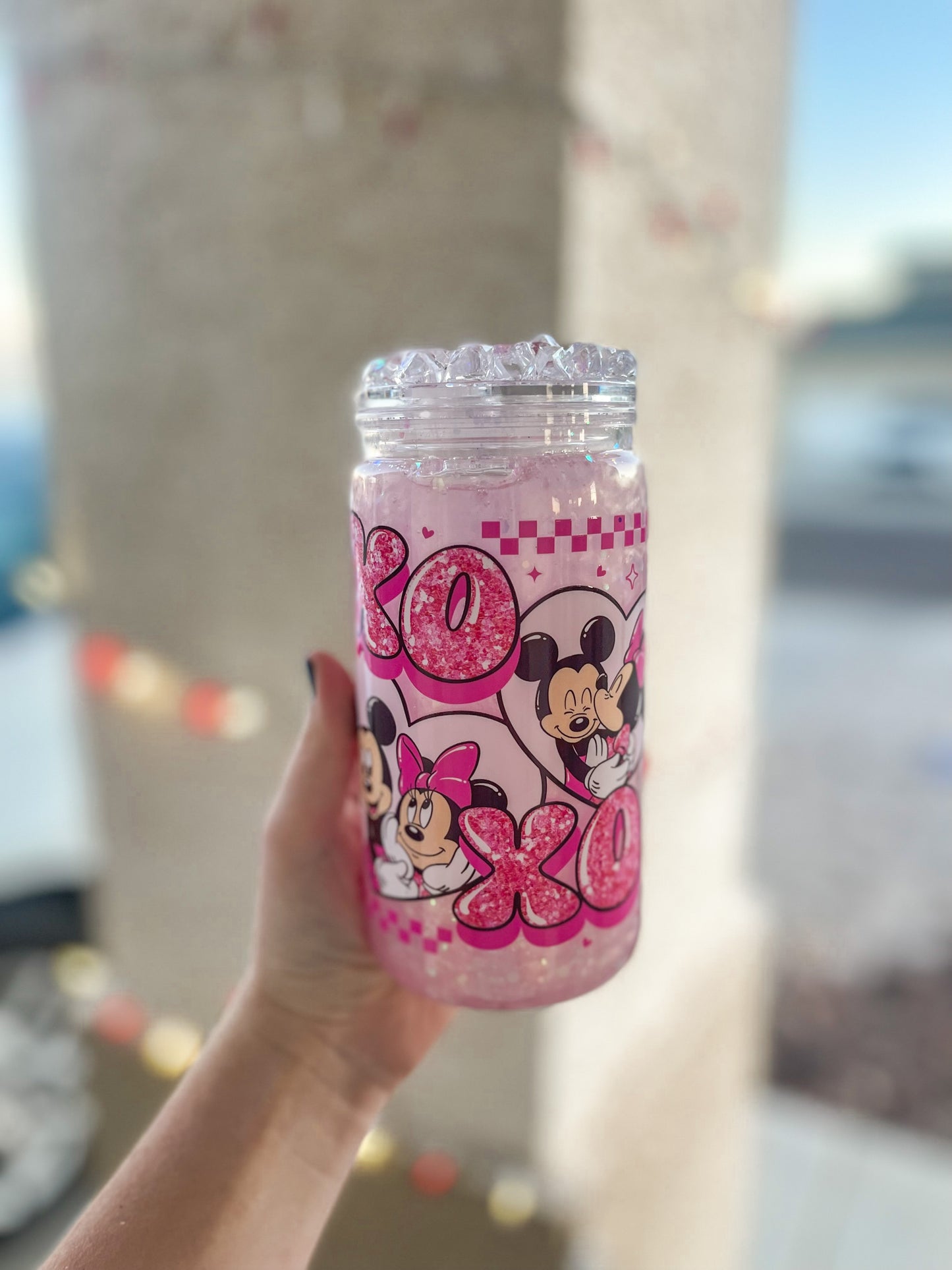 Heart Mouses snow globe tumbler - acrylic
