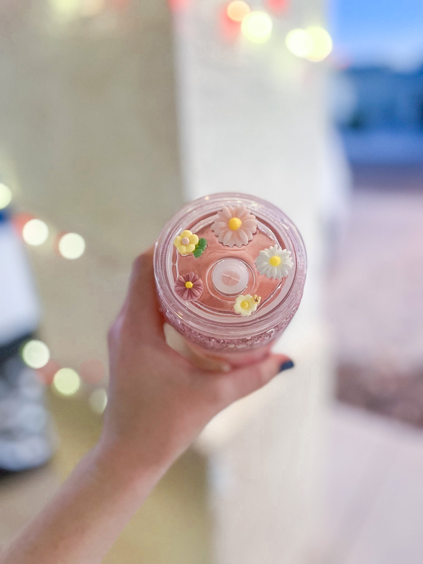 Pink Piglet snow globe tumbler - acrylic