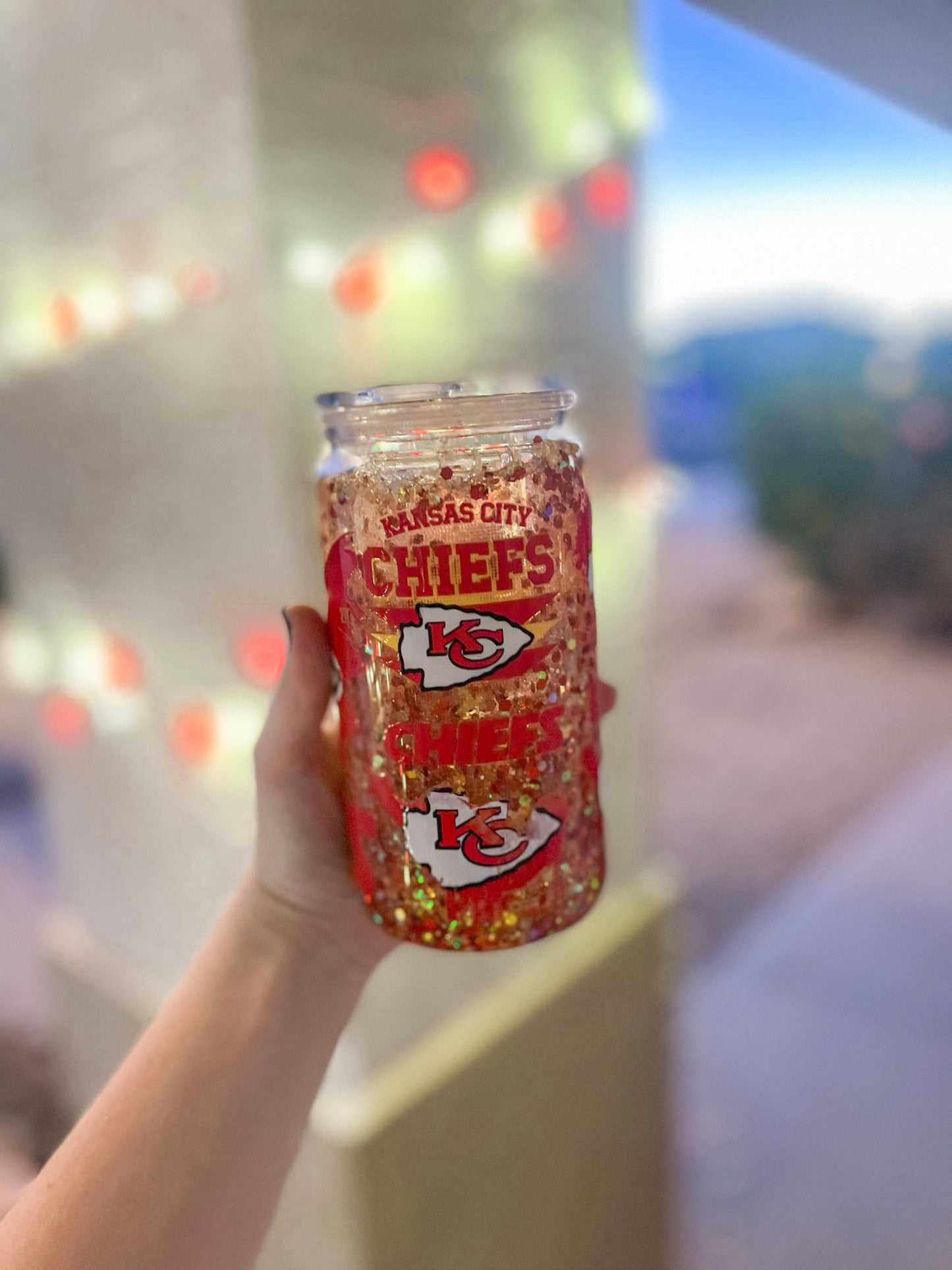 KC Chiefs snow globe tumbler - acrylic