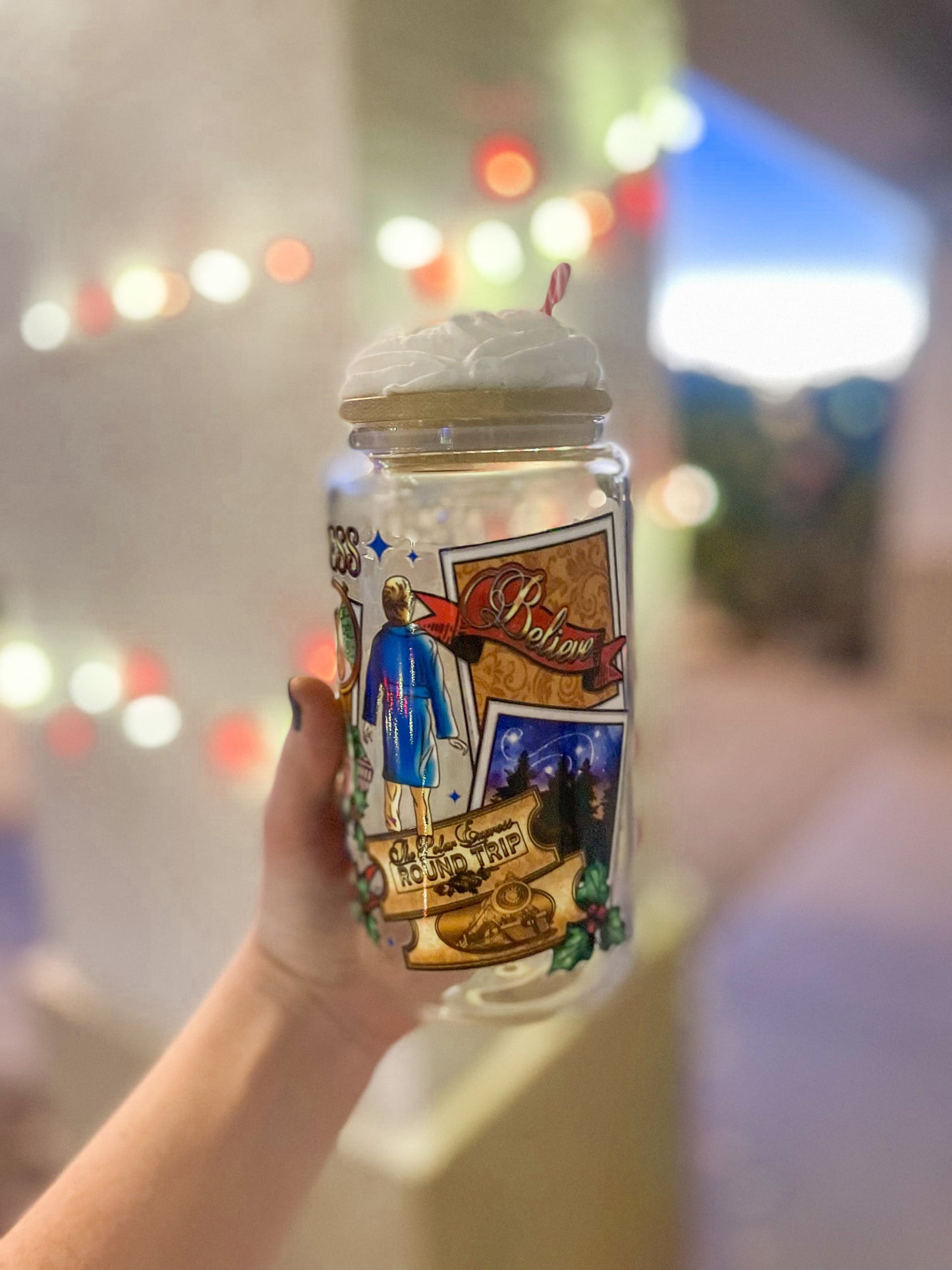 Polar Express (faux whipped cream) regular tumbler - glass
