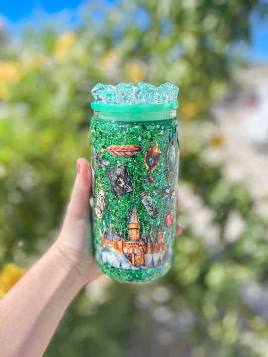 Slytherin snow globe tumbler - glass