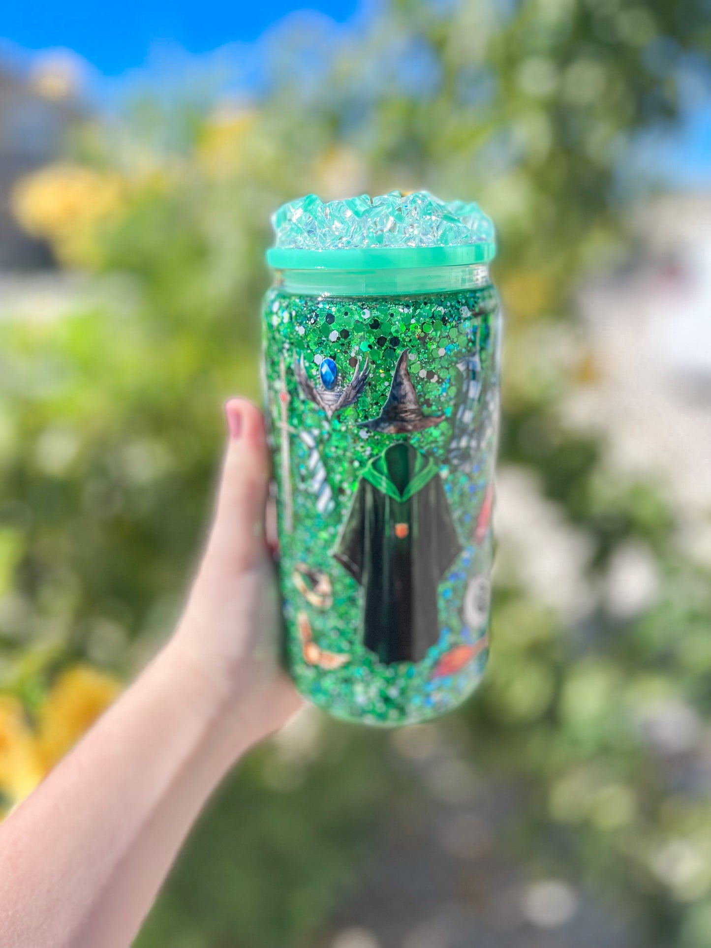 Slytherin snow globe tumbler - glass