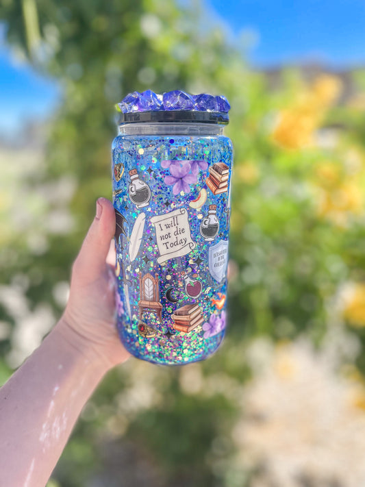 Fourth Wing snow globe tumbler - glass