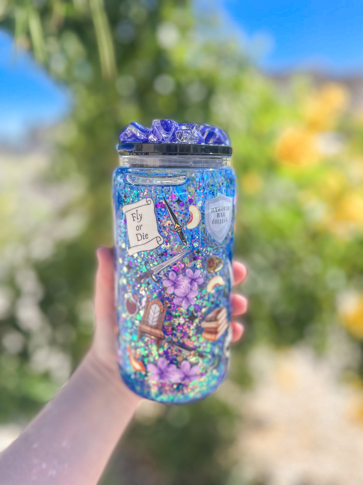 Fourth Wing snow globe tumbler - glass