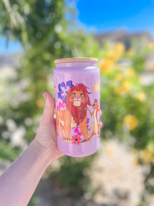 King Animal tumbler - glass / stainless steel
