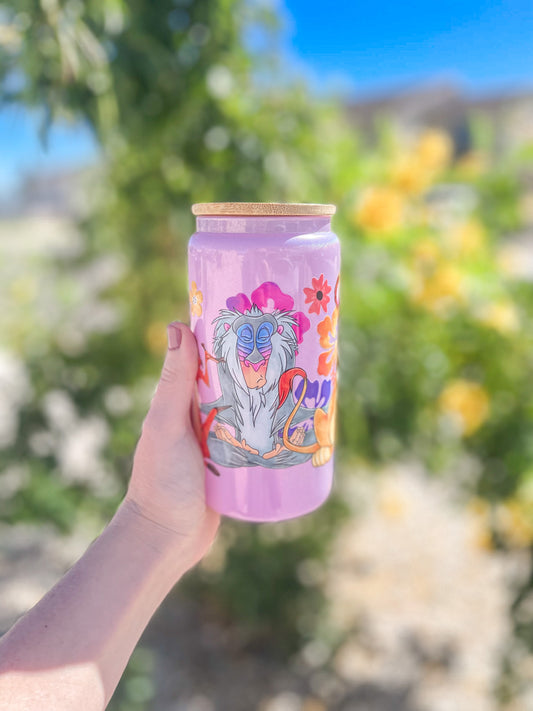 King Animal tumbler - glass / stainless steel
