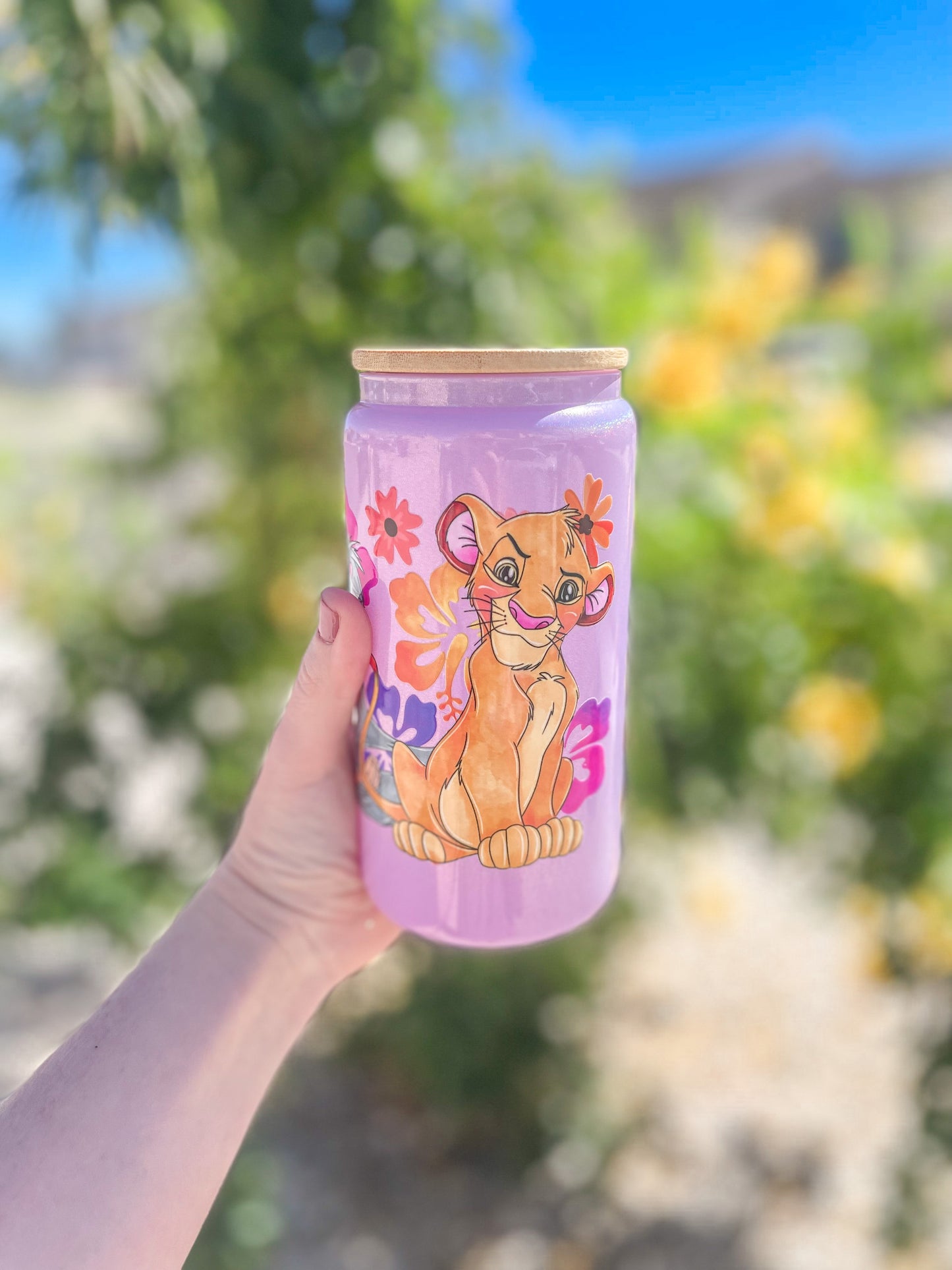 King Animal tumbler - glass / stainless steel