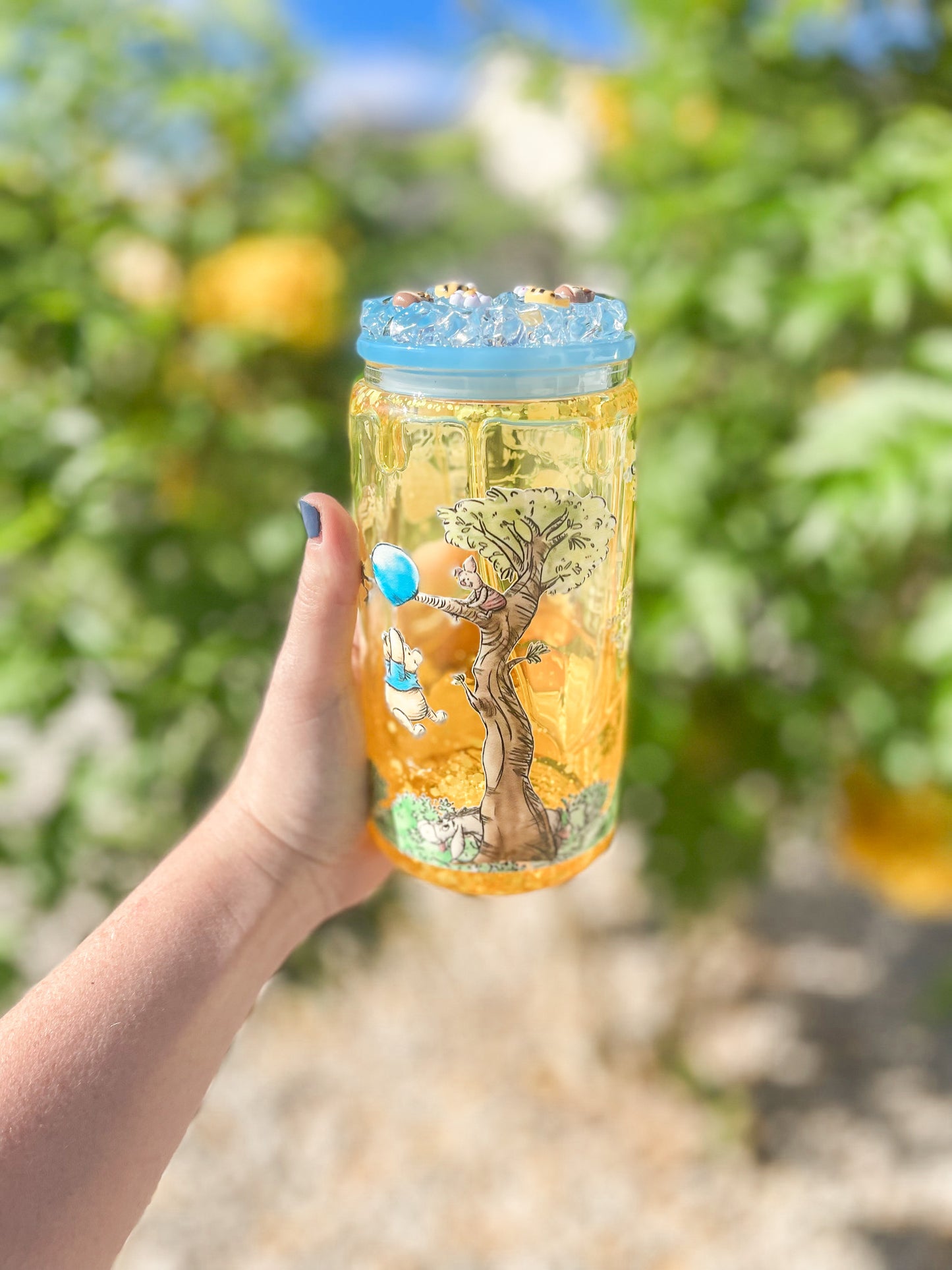 Vintage Bear snow globe tumbler - glass