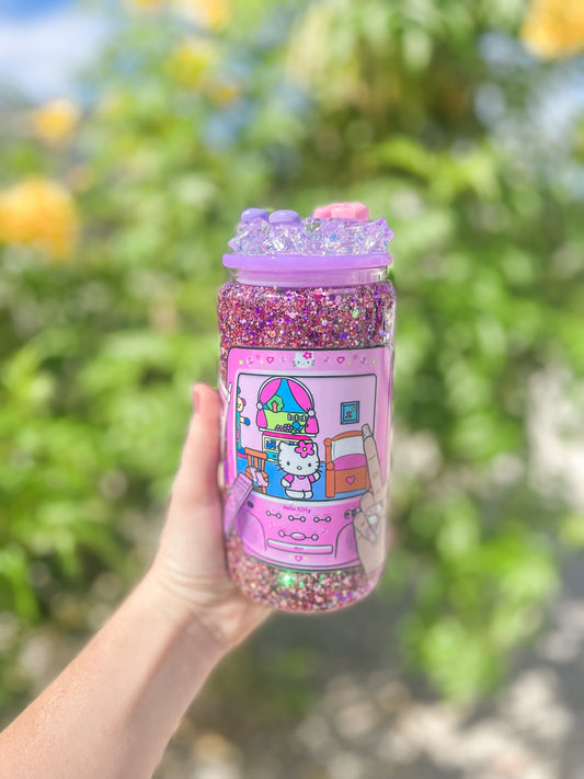 Y2K snow globe tumbler - glass