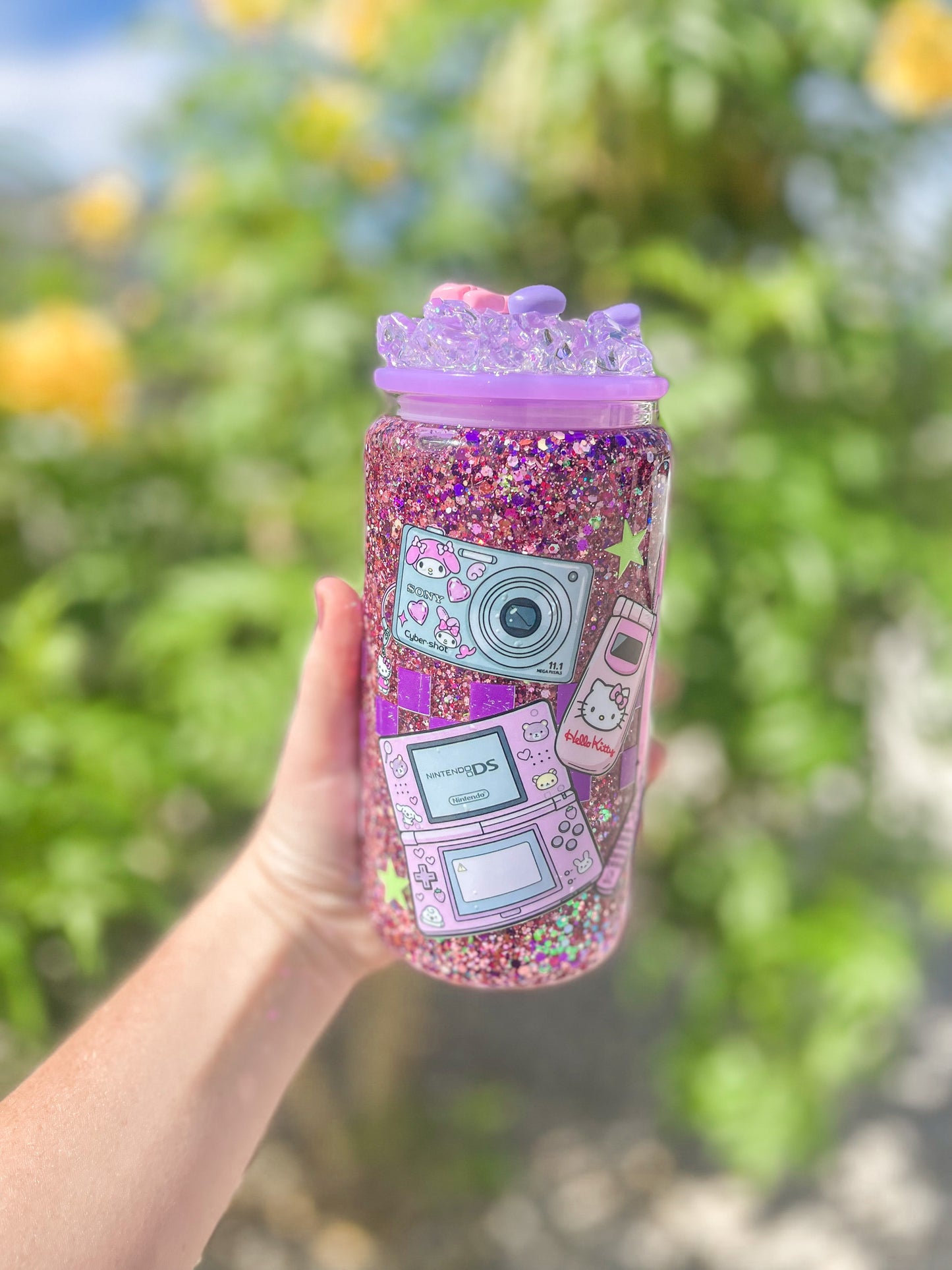 Y2K snow globe tumbler - glass